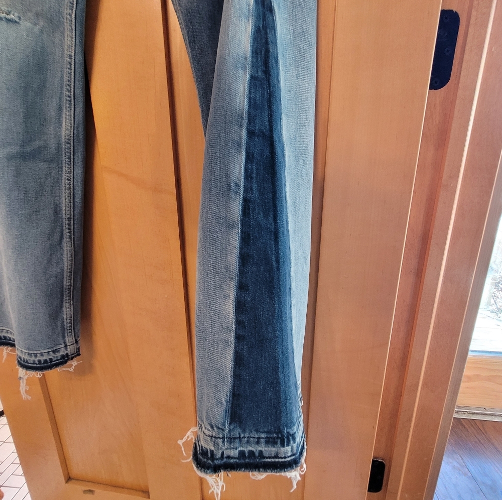 Hudson Faye Ultra High Rise Flare Petite Jeans 31 Light Wash Raw Hem NWT - Picture 6 of 14